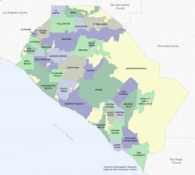 Orange County City Boundary Map