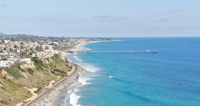 Aerial view of San Clemente pier