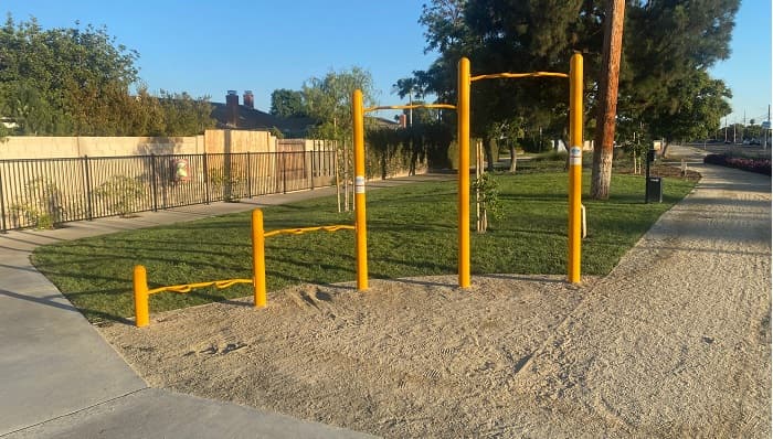 Outdoor exercise equipment at Garfield Exercise Park - City of Santa Ana